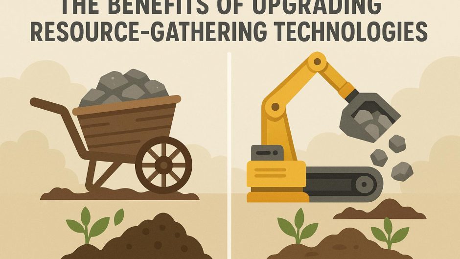 The benefits of upgrading resource-gathering technologies.