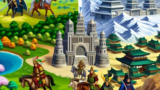 The factions in Empire Earth III: Western, Middle Eastern, and Far Eastern.