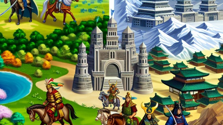 The factions in Empire Earth III: Western, Middle Eastern, and Far Eastern.