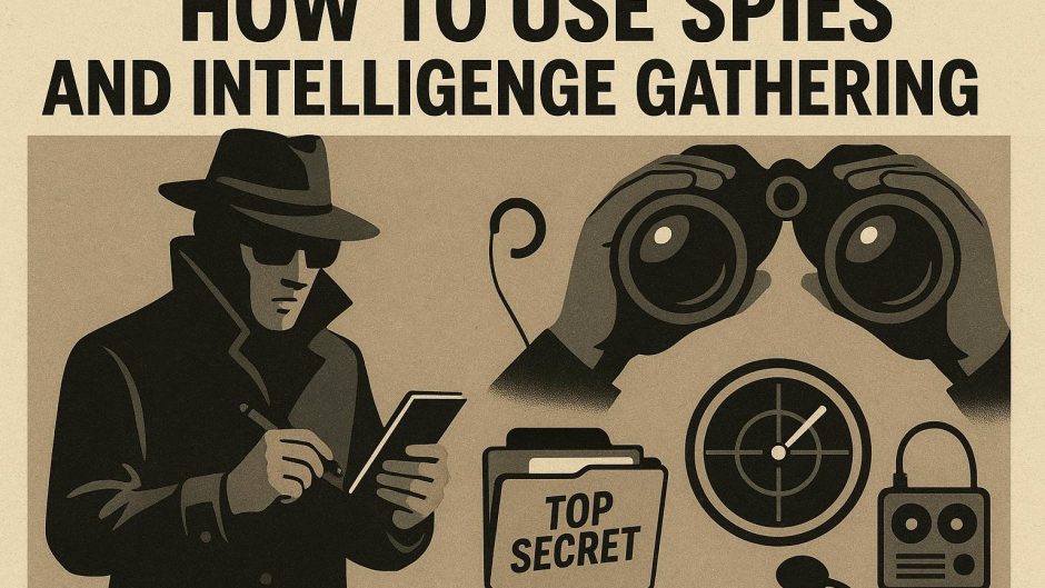 How to use spies and intelligence gathering.